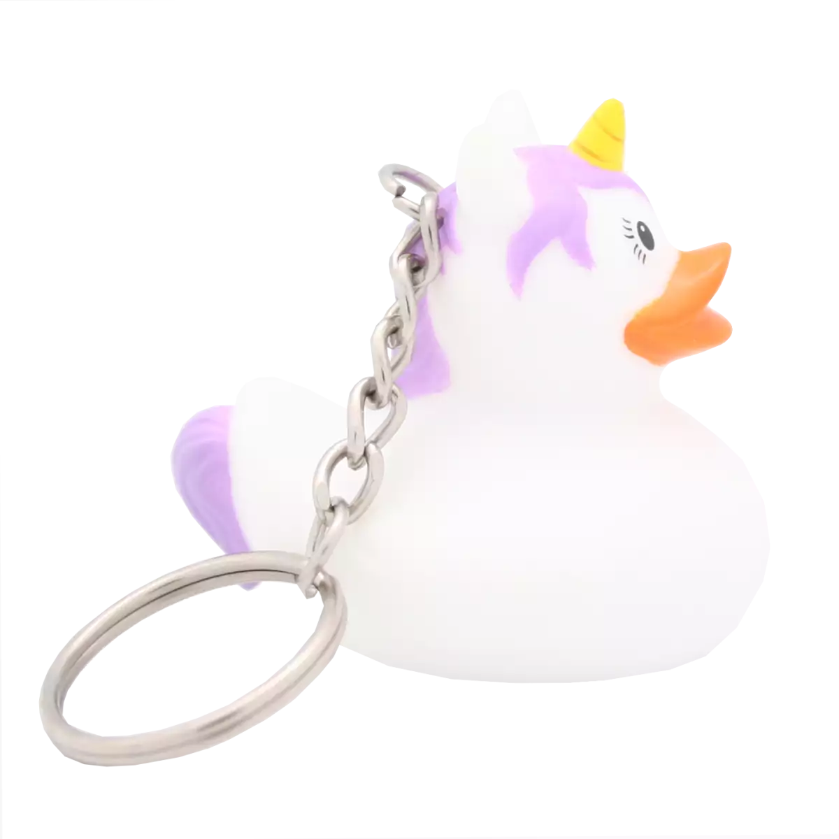 White Unicorn Keyring Rubber Duck
