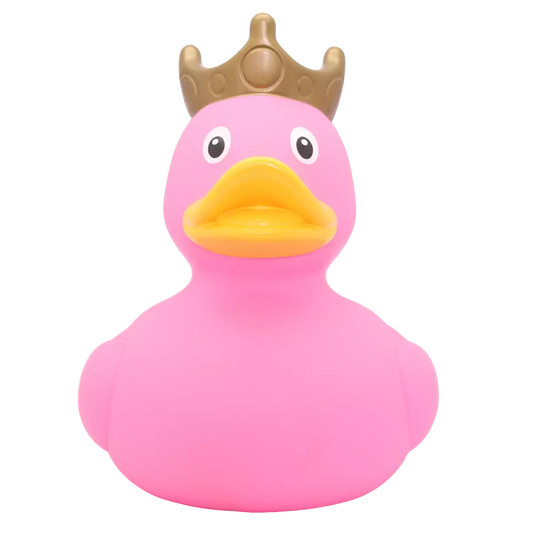 XL Pink Duck With Crown