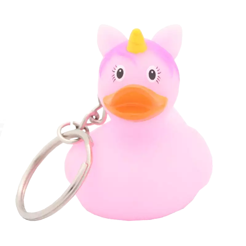Pink Unicorn Keyring Rubber Duck