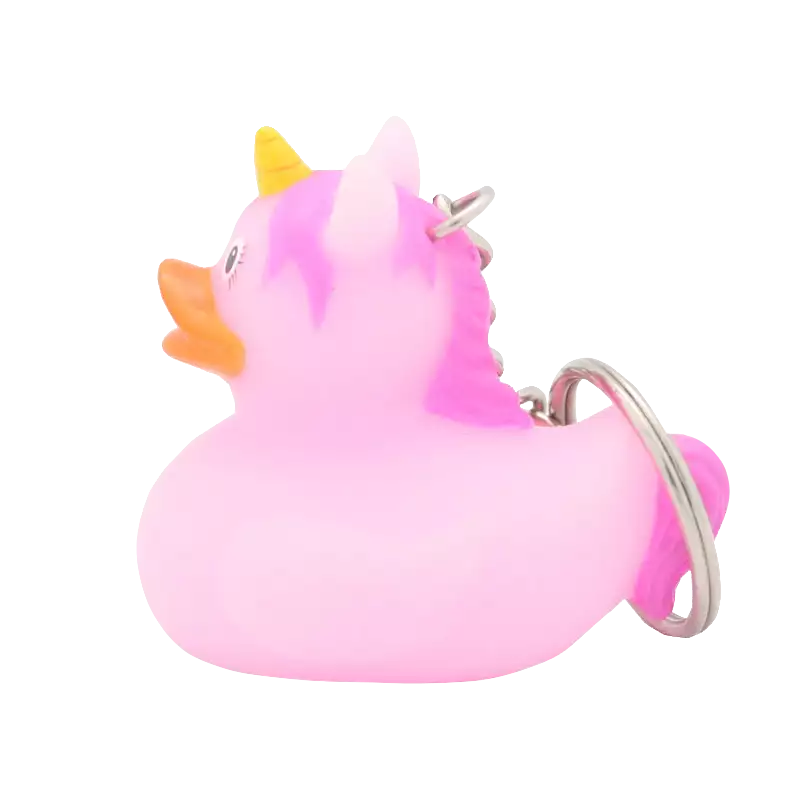 Pink Unicorn Keyring Rubber Duck