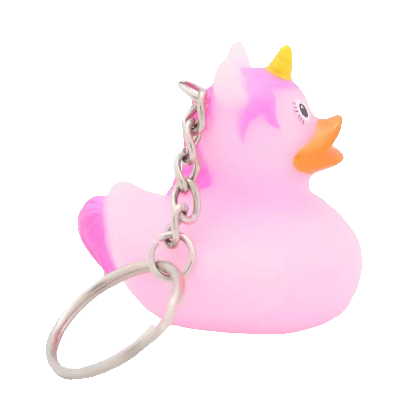 Pink Unicorn Keyring Rubber Duck