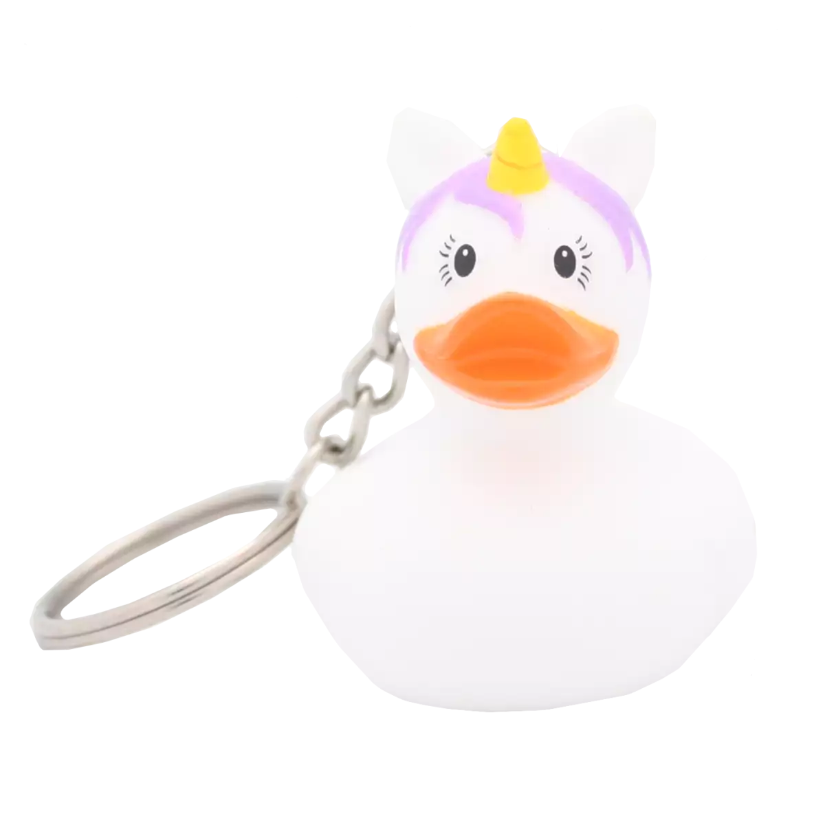 White Unicorn Keyring Rubber Duck