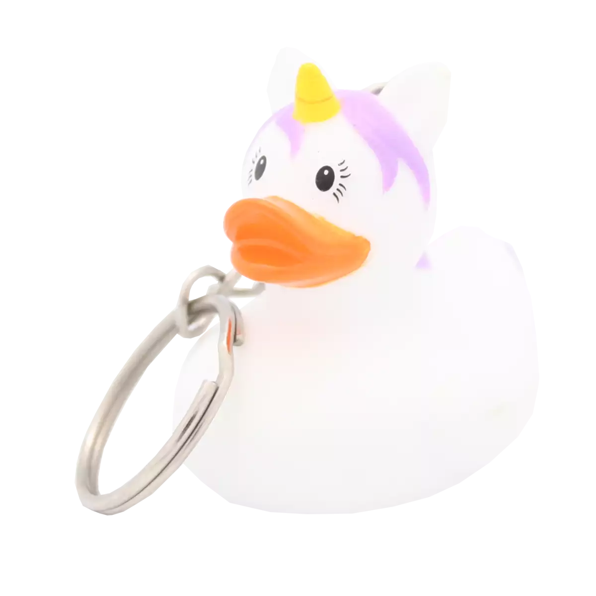 White Unicorn Keyring Rubber Duck