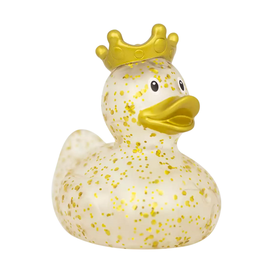Gold Glitter Rubber Duck with Crown