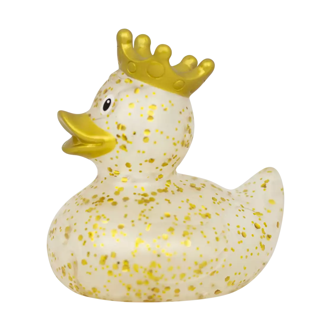Gold Glitter Rubber Duck with Crown