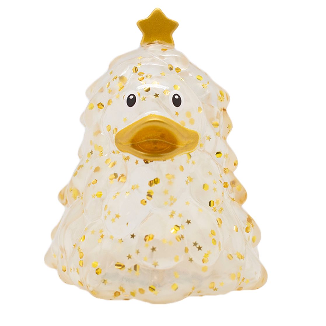 Christmas Tree Gold Glitter Rubber Duck