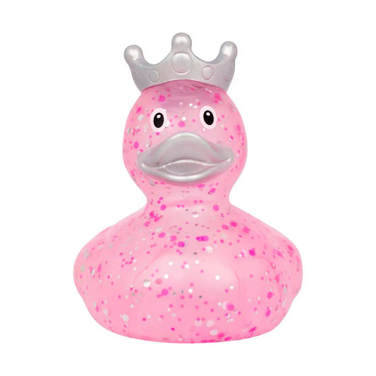 Glitter Pink Rubber Duck with crown