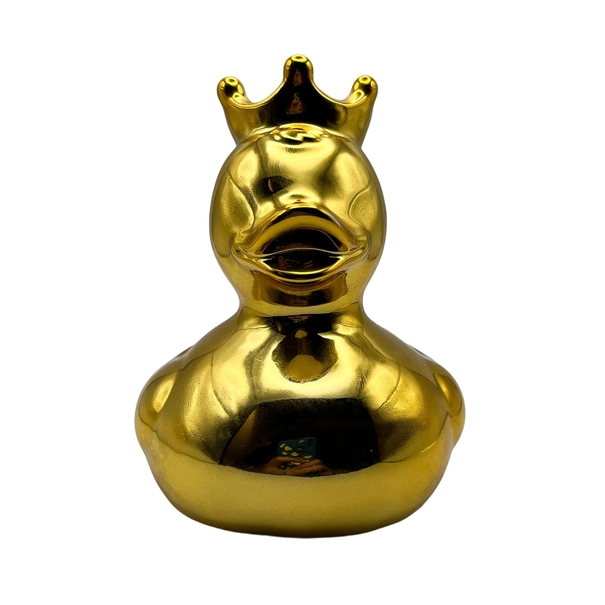 Metallic Gold Rubber Duck with Crown