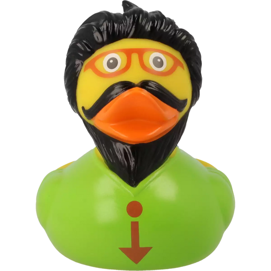 Hipster Guy Rubber Duck