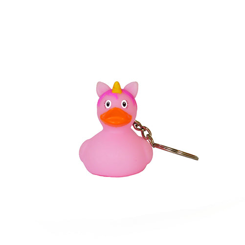 Pink Unicorn Keyring Rubber Duck