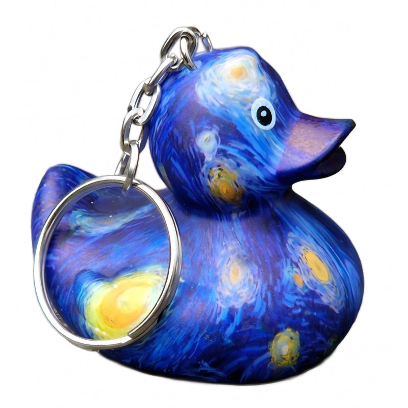 Starry Night Keyring Rubber Duck