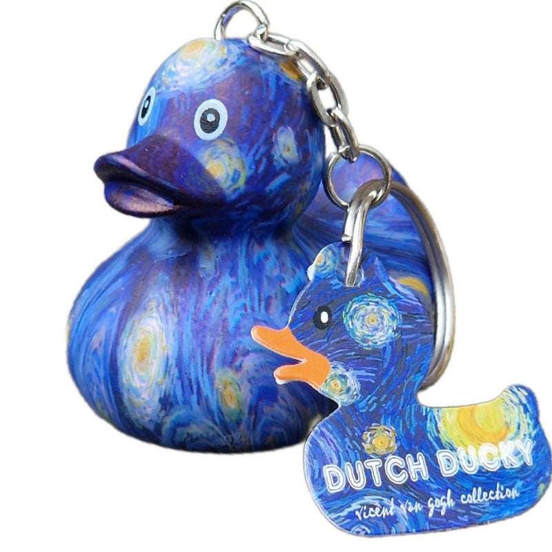 Starry Night Keyring Rubber Duck